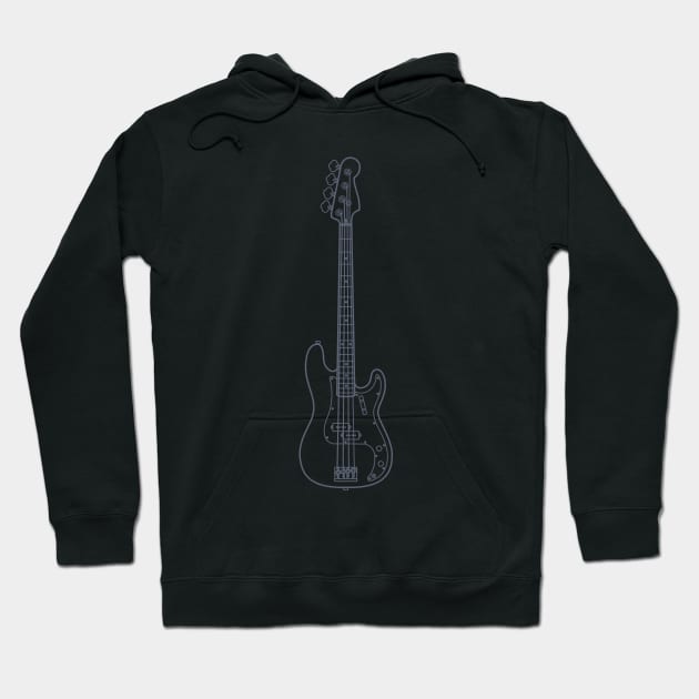 P-style Bass Guitar Outline Hoodie by nightsworthy